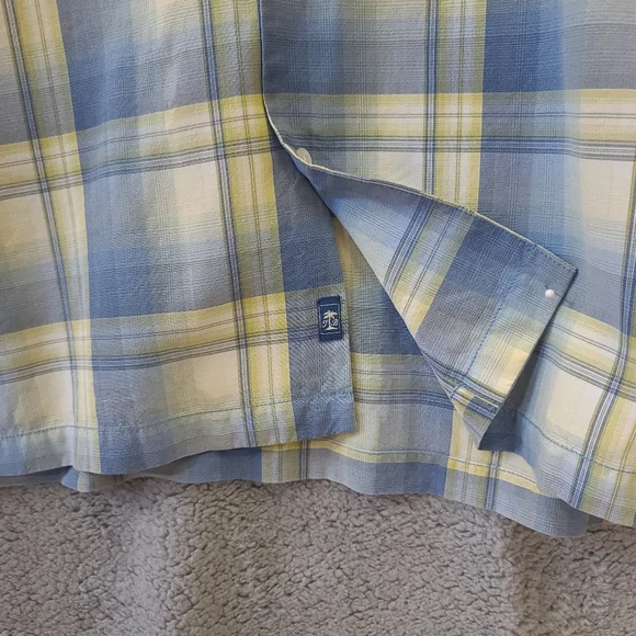 Tommy Bahama Blue and Yellow Plaid Casual Button Down Shirt - Picture 5 of 9